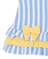 Rare Editions Baby Girls' Striped Ruffle Top and Leggings, 2-Piece Set