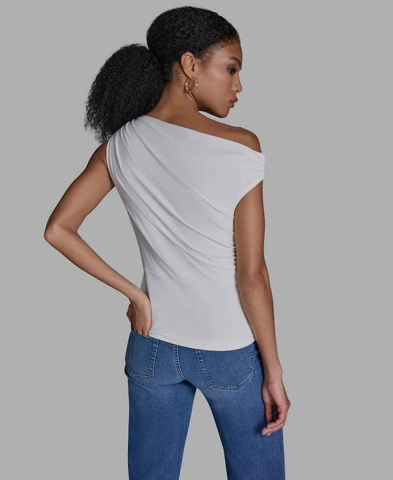 Bcbg Women's Sleeveless Ruched Boat Neck Top