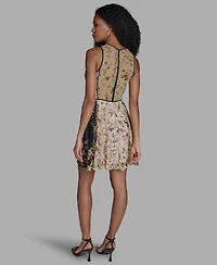 Bcbg Women's Crewneck Mix Print Mini Dress