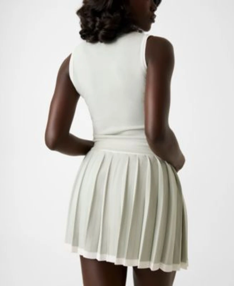 Guess Womens Gabry Pleated Sweater Mini Skirt Pleated Sweater Mini Skirt