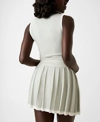 Guess Womens Gabry Pleated Sweater Mini Skirt Pleated Sweater Mini Skirt