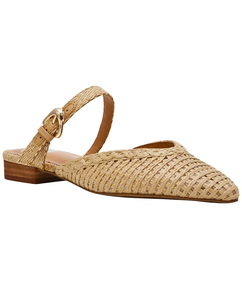 Dv Dolce Vita Women's Domainica Woven Buckle Flat Almond-Toe Mules