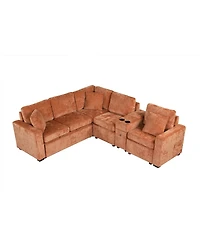 Streamdale Furniture L-shaped Convertible Sofa Bed Modular Sectional with Pull-Out