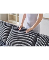 Streamdale Furniture Double-seater Corduroy Sofa, Dark Gray