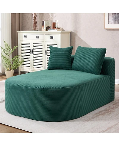 Streamdale Furniture 67.5" Chaise Lounge Indoor Corduroy Oversized Sleeper Sofa