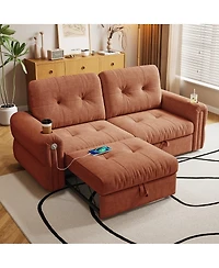 Streamdale Furniture Multi-functional 80.4" Chenille convertible sofa bed for living rooms/bedrooms.