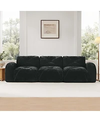 Streamdale Furniture Boneless Tufted Velvet Modular Sectional Sofa Couch - Black