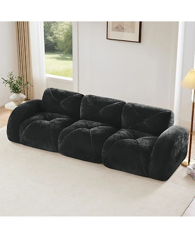 Streamdale Furniture Boneless Tufted Velvet Modular Sectional Sofa Couch - Black