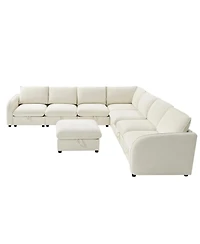 Hulala Home Terencio 132" Modern Modular Storage Sectional Sofa with Hassle-free Assembly