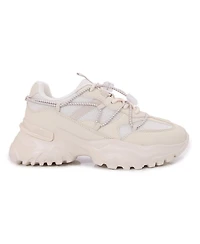 Berness Branch Mixed Material Lace-Up Sneakers