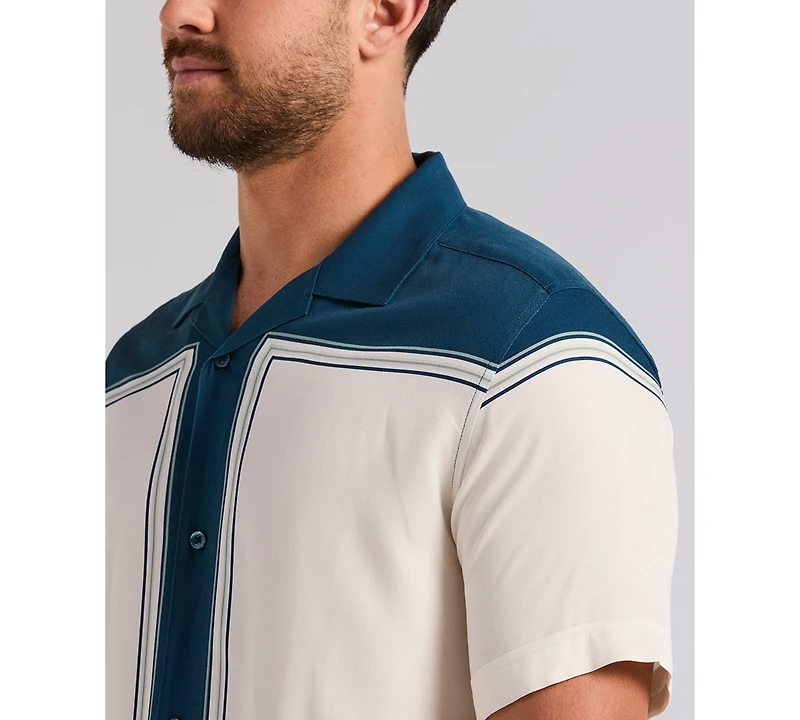 Cubavera Men's Colorblock Short-Sleeve Button-Down Shirt