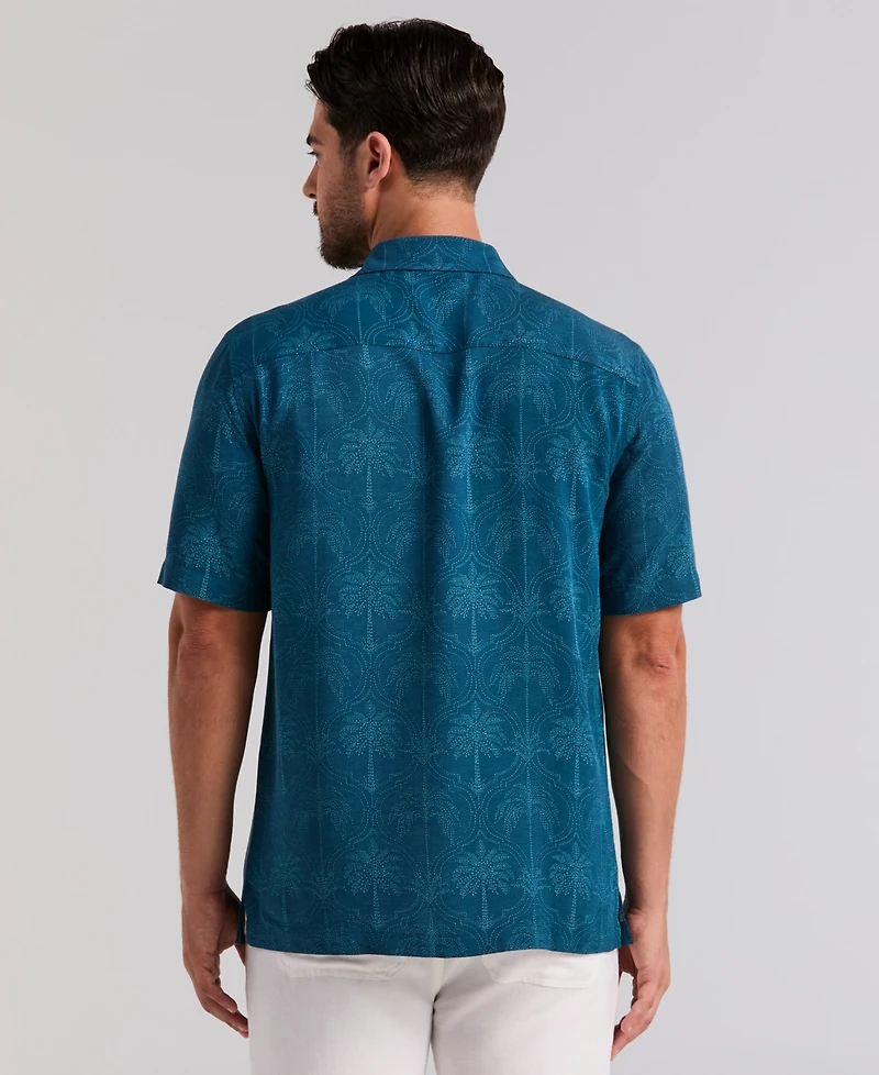 Cubavera Men's Medallion Palm Print Short-Sleeve Button-Down Shirt
