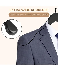 BP4U Wooden Suit Hangers with Pants Bar for Women's Clothes, 16-Inch Wide Shoulder Solid Wood Coat Jackets, Shirts, Trousers