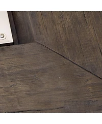 Flynama 32 Inch Square Mgo Fire Pit Wood Pattern 40000 Btu Outdoor Propane Fire Table