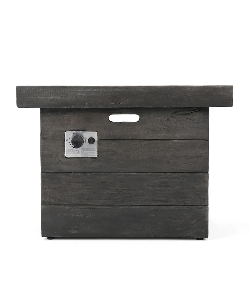 Flynama 32 Inch Square Mgo Fire Pit Grey Wood Pattern 40000 Btu Outdoor Propane Fire Table