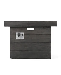 Flynama 32 Inch Square Mgo Fire Pit Grey Wood Pattern 40000 Btu Outdoor Propane Fire Table