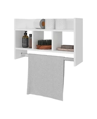 Depot E-shop Dell Wall Shelf with Towel Bar, 2 Shelves