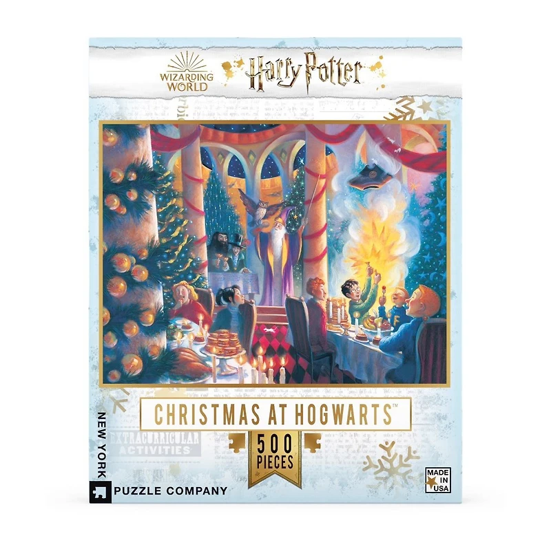 New York Puzzle Company Christmas at Hogwarts 500 500 Piece Puzzle