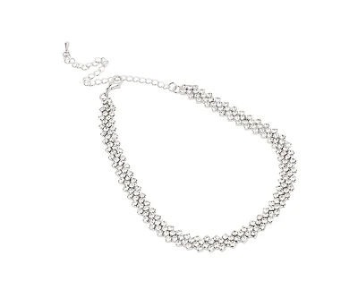 Sohi Women's Silver-Toned Choker Necklace