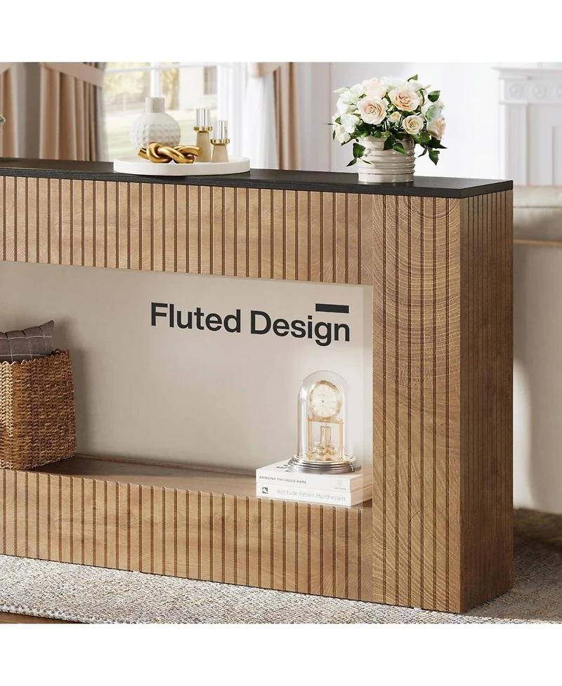 Tribesigns Modern Console Table, 55-Inch Wood Entryway Table with Storage, Narrow Long Sofa Table Behind Couch Table for Living Room, Foyer, Hallway