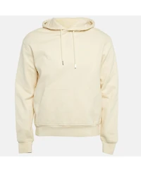 Pre-Owned Jacquemus Men's Cream Logo Embroidery Cotton Hooded Sweatshirt