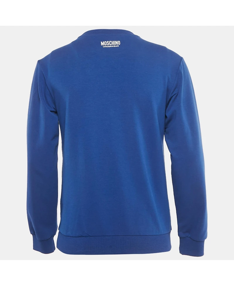 Pre-Owned Moschino Men's Underwear Logo Patch Cotton Sweatshirt