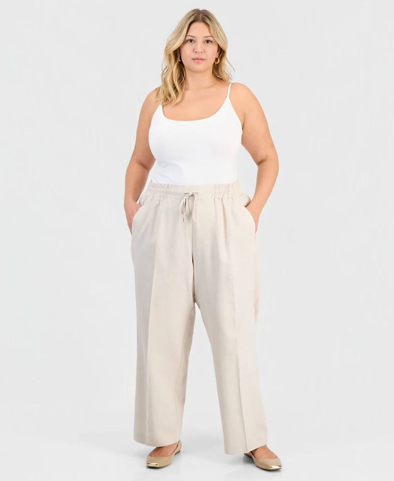 Jones New York Plus Size Straight Drawstring Pants