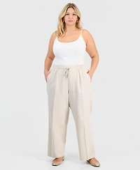 Jones New York Plus Size Straight Drawstring Pants