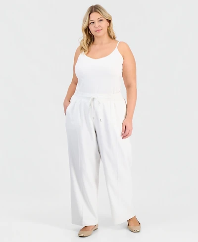 Jones New York Plus Straight Drawstring Pants