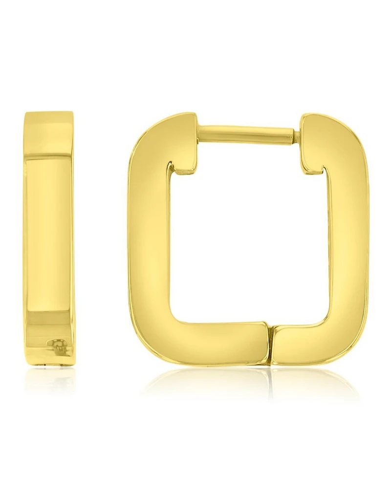 Roxy Waterproof Yellow 14mm Rounded Square Huggie Earrings