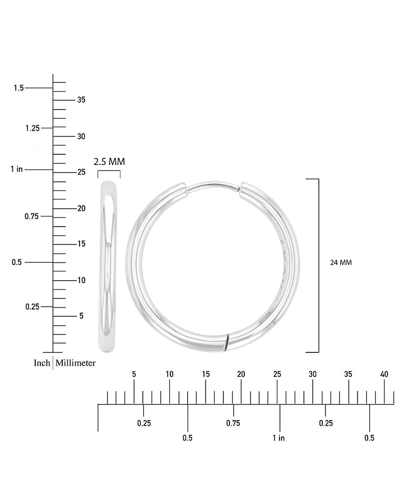 Roxy Waterproof Platinum 24mm Hoop Earrings