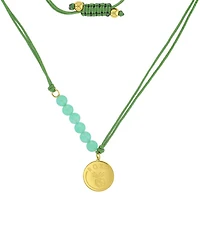Roxy Waterproof Yellow Pineapple Green Aventurine Adjustable Necklace