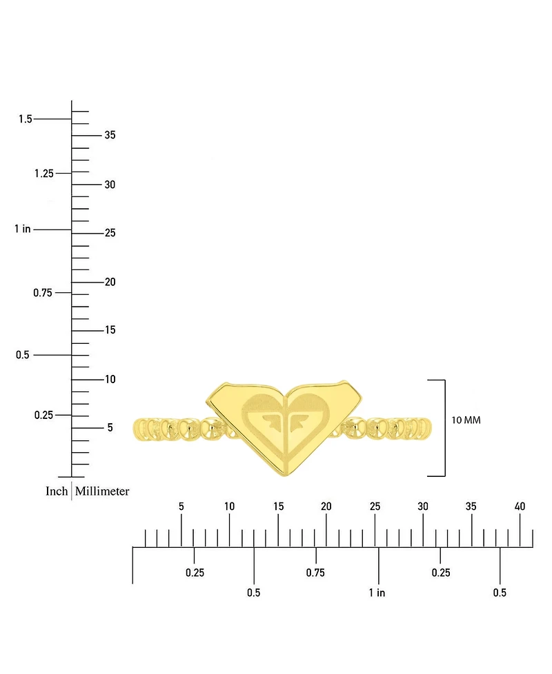 Roxy Waterproof Yellow Triangular Heart Beads Ring