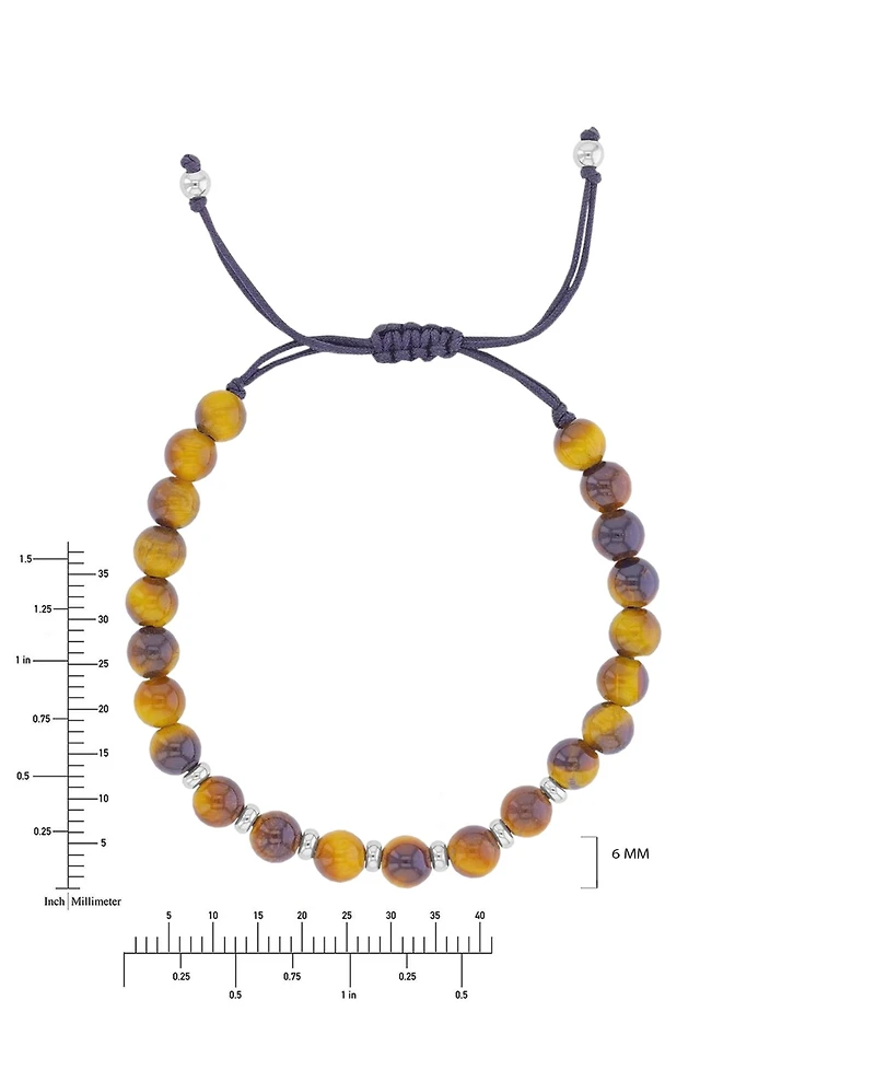 Roxy Waterproof Platinum Yellow Tiger Eye Adjustable Bracelet