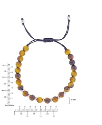 Roxy Waterproof Platinum Yellow Tiger Eye Adjustable Bracelet
