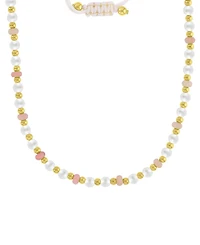 Roxy Waterproof Yellow Beads Grey Turquoise Adjustable Necklace