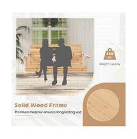 5 Feet Porch Swing Chair with Adjustable Chains and Foldable Cup Holders