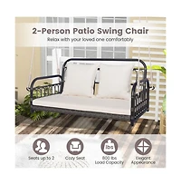 2-Person Outdoor Hanging Chair with Ropes