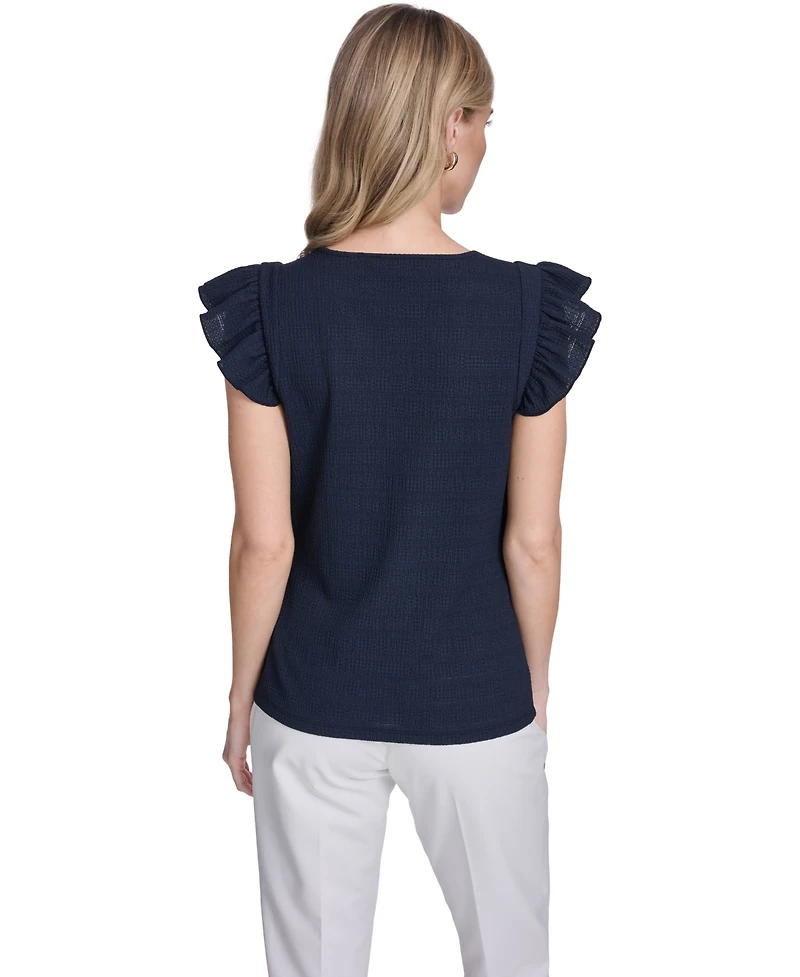 Tommy Hilfiger Women's Textured Crewneck Top