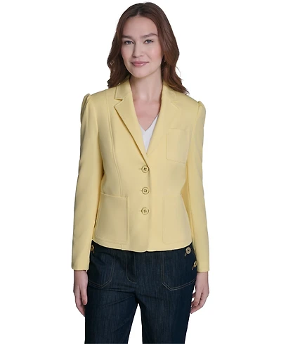Tommy Hilfiger Women's Puff Sleeve Notch Collar Blazer