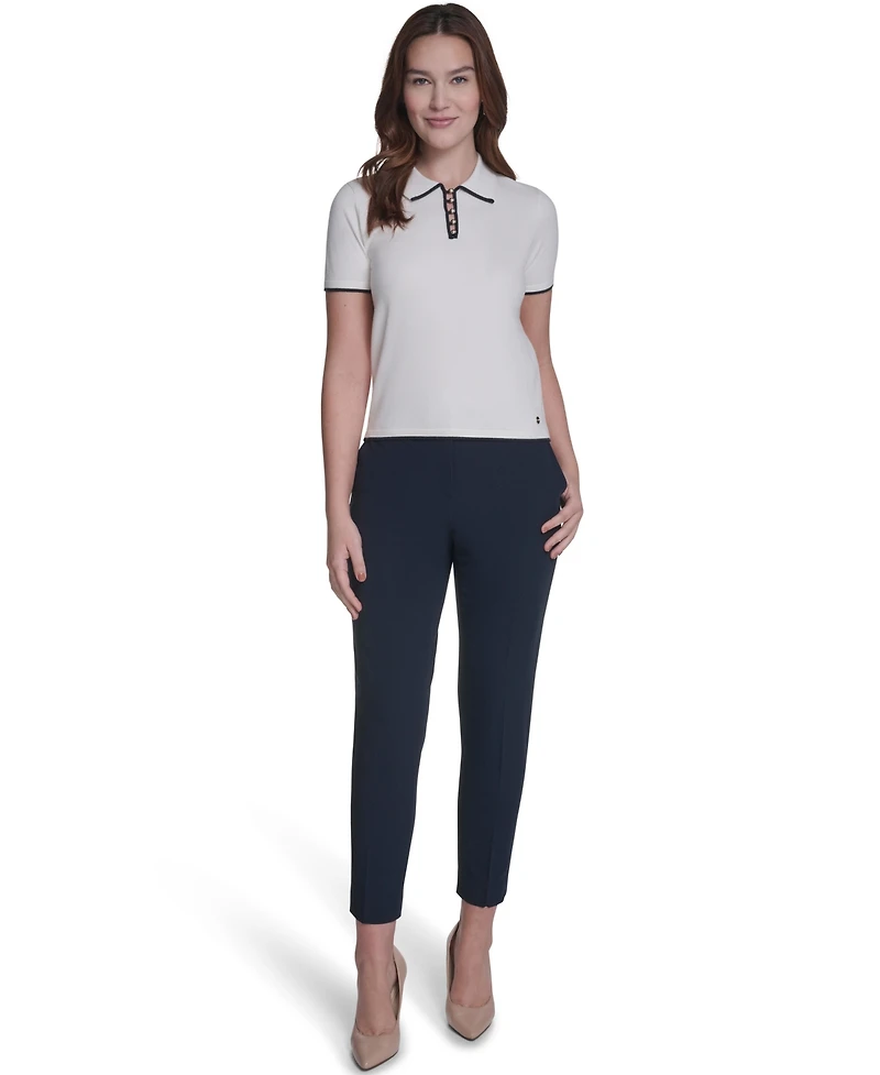 Tommy Hilfiger Women's Collared Tipped Polo Sweater
