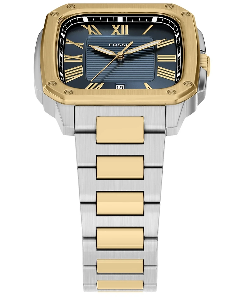 Fossil Men's Crosby Three-Hand Date Two-Tone Stainless Steel Watch, 42mm