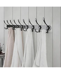 Yigii Heavy Duty 38" Black Coat Rack with 10 Tri Hooks for Mudroom