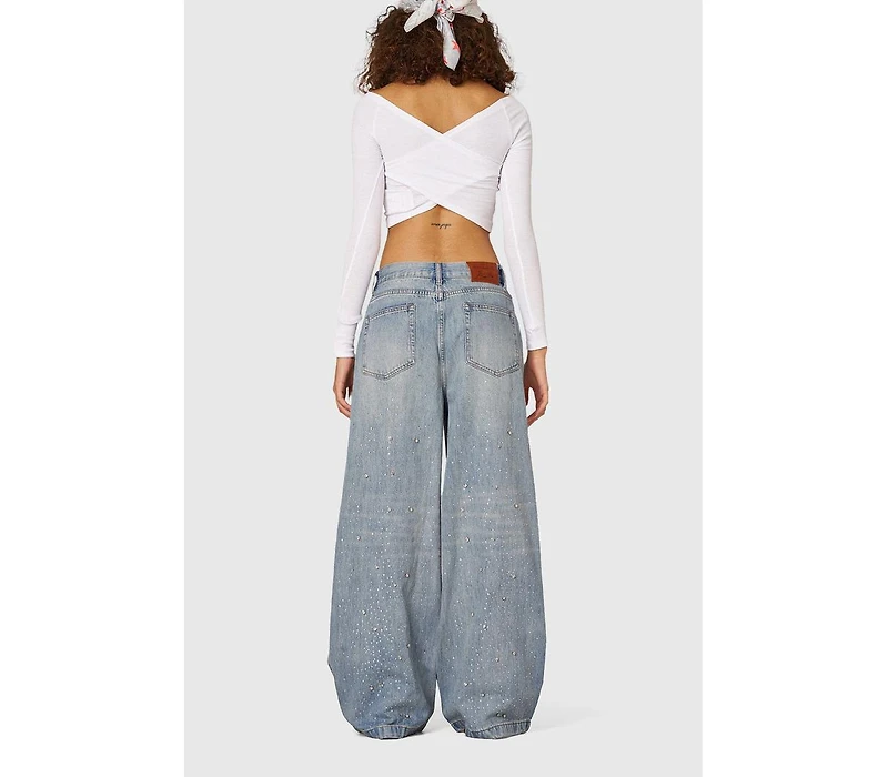 Aelfric Eden Women's Rhinestone Baggy Jeans