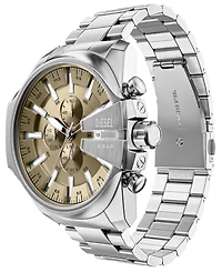 Diesel Men's Mega Chief Slim Quartz Chronograph Silver Stainless Steel Watch, 48mm