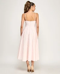 Alex & Sophia Juniors' Sweetheart Embroidered Fit Flare Midi Dress