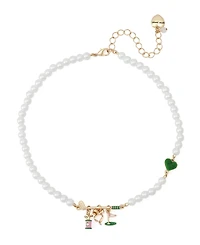 Betsey Johnson Faux Stone Golf Bib Mother of Pearl Necklace