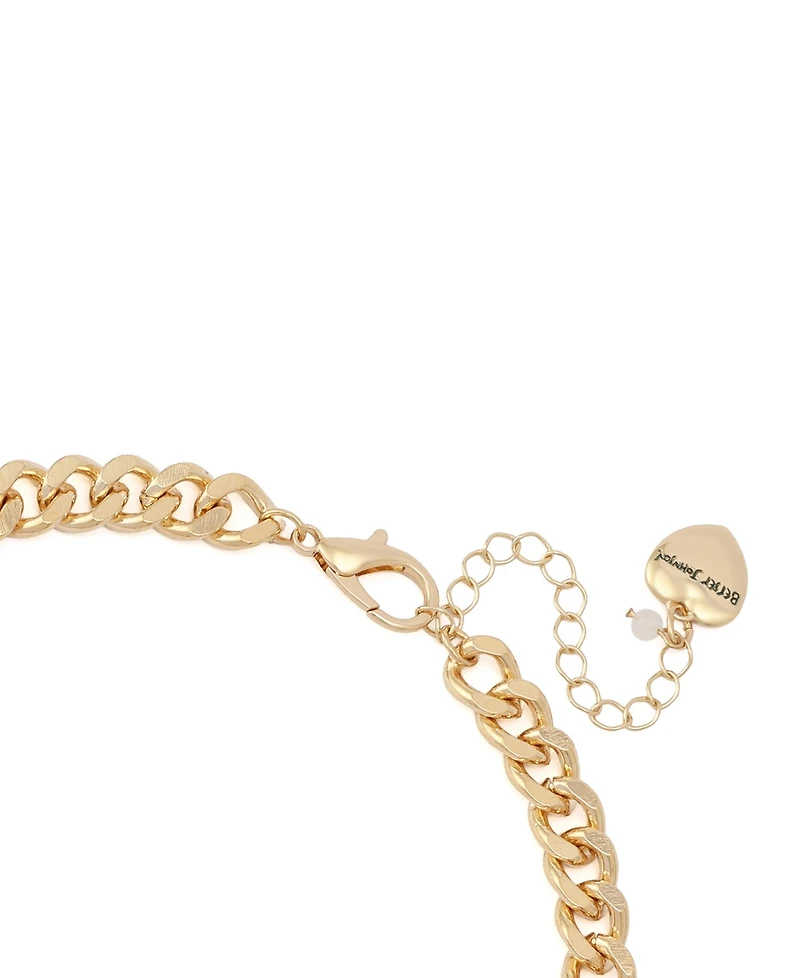 Betsey Johnson Faux Stone Basketball Pendant Statement Necklace