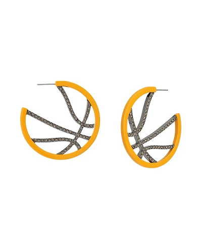 Betsey Johnson Faux Stone Basketball Hoop Earrings