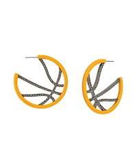 Betsey Johnson Faux Stone Basketball Hoop Earrings